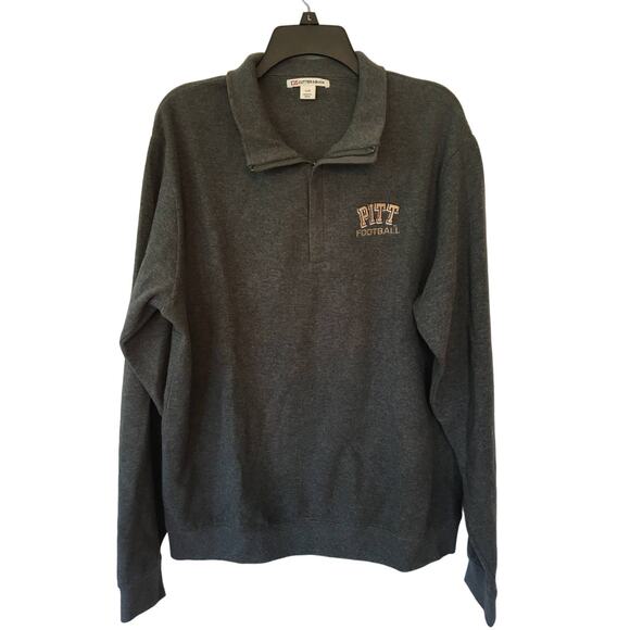 Cutter & Buck L Pittsburg Pitt Football Long Sleeve 1/4 Zip Pull Over Sweatshirt - Picture 1 of 4